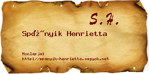 Spányik Henrietta névjegykártya